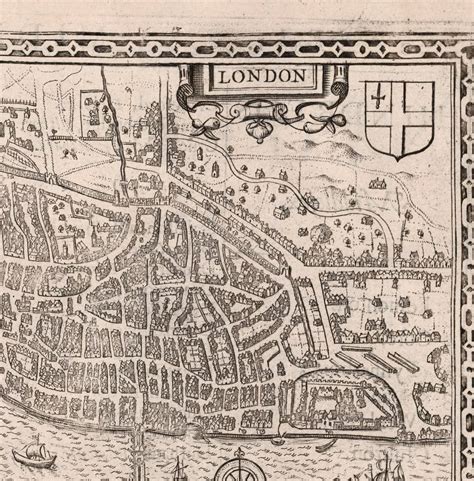Antique Map Of London England 17th Century Fine Art Reproduction