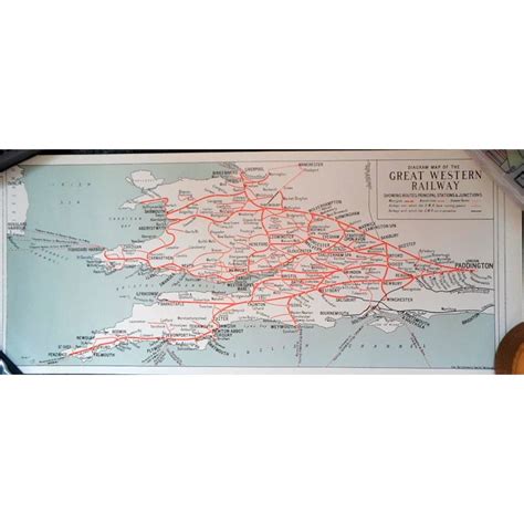 Diagram Map Of The Great Western Railway Gwr Showing Routes