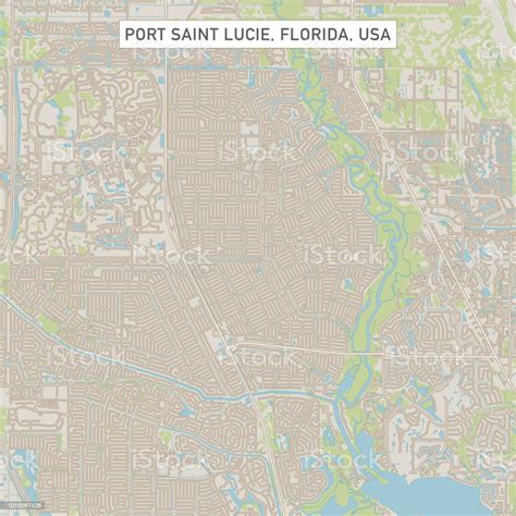 Port Saint Lucie Florida Us City Street Map Stock Illustration
