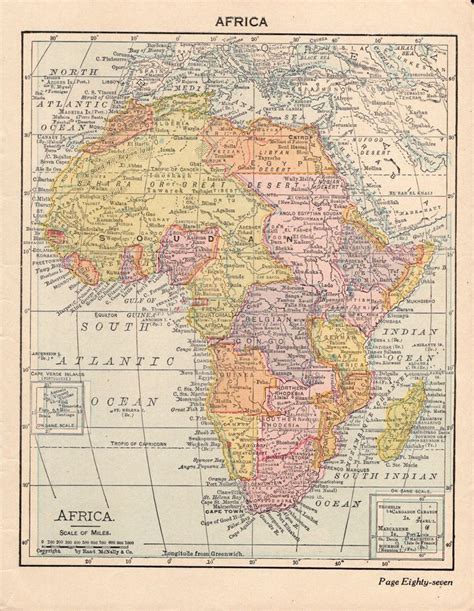 1904 Antique Africa Map Vintage Map Of Africa Gallery Wall Art Etsy