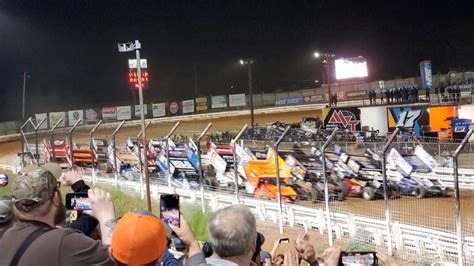 World Of Outlaws Nos Energy Sprint Cars 4 Wide Salute At Williams Grove
