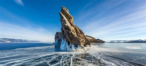 Lake Baikal On Ice Beyond Red Square