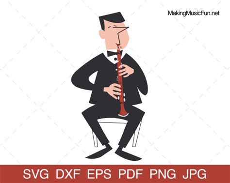 Clarinet Player Premium Clip Art Svg Eps Dxf Pdf Png 