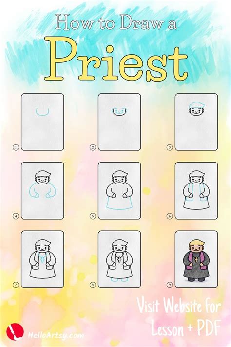 How To Draw A Priest 9 Easy Steps Drawings Easter Drawings