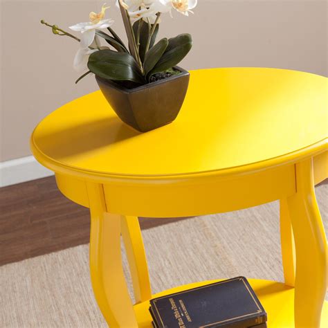 Wafra Oval Accent Table Yellow Accent Table Table Traditional Frames