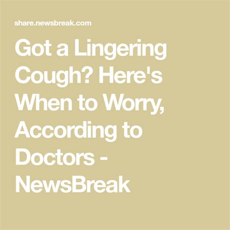 Got A Lingering Cough Heres When To Worry According To Doctors