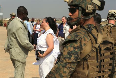 Susan D Page Us Ambassador To South Sudan Right Shakes Hands With A Local Delegate On The