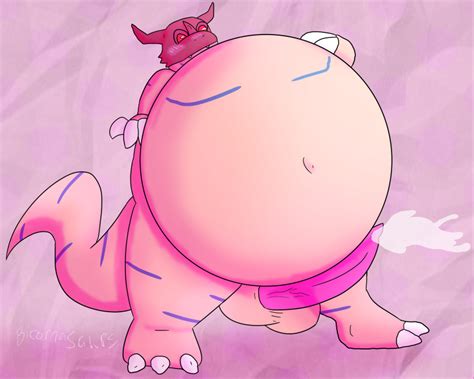 Rule 34 54 Anthro Bandai Namco Belly Bicornasaurs Big Belly Big