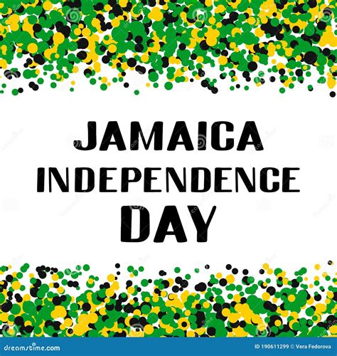 Jamaica Independence Day Typography Poster Jamaican Holiday Celebrated On August 6 Stock Vector