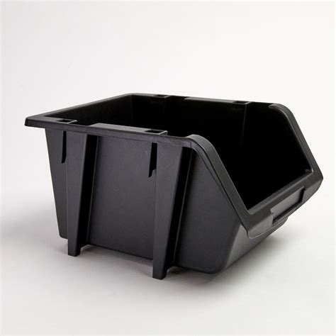 Tafco Product 6 78 In Stacking And Nesting Storage Bin Black 4 Pack