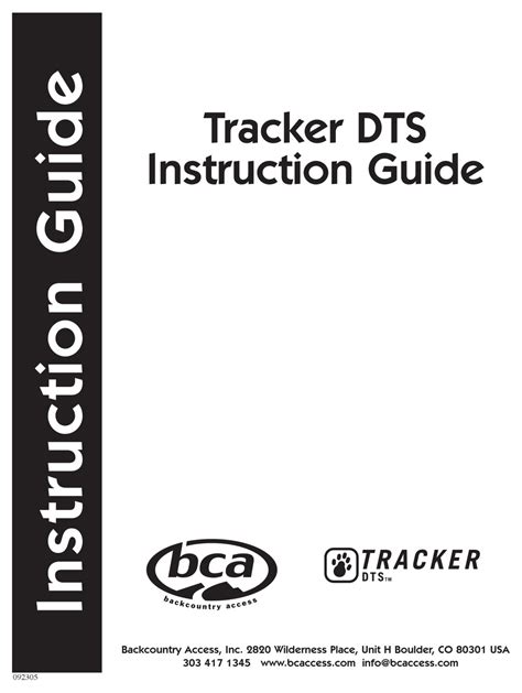 Bca Tracker Dts Instruction Manual Pdf Download Manualslib