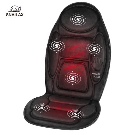Snailax Memory Foam Vibration Massage Seat Cushion Back Massager With Heat Massage Chair Pad