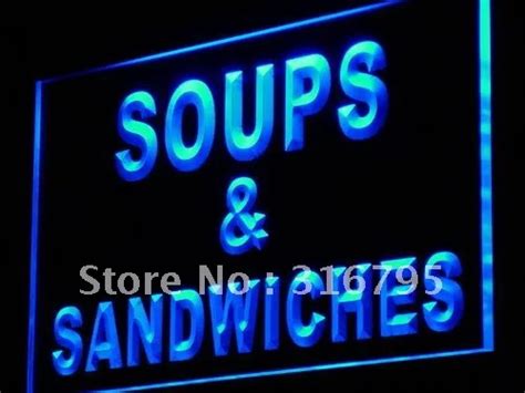 I856 Soups And Sandwiches Cafe Shop New Led Neon Light Sign Onoff Swtich 20 Colors 5 Sizessign
