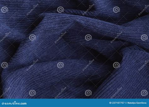 Texture Of Blue Corduroy Fabric Ribbed Stock Image Image Of Padding