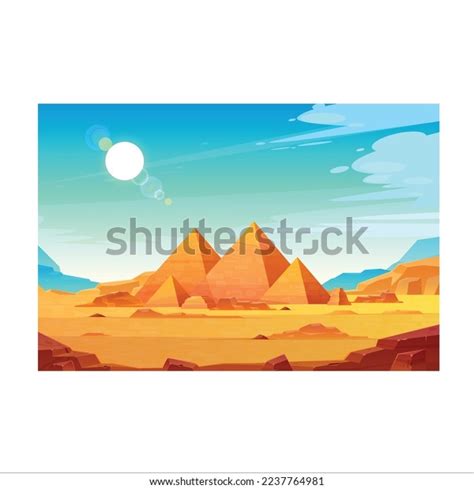 Giza Plateau Landscape Egyptian Pharaohs Pyramids Stock Vector Royalty Free 2237764981