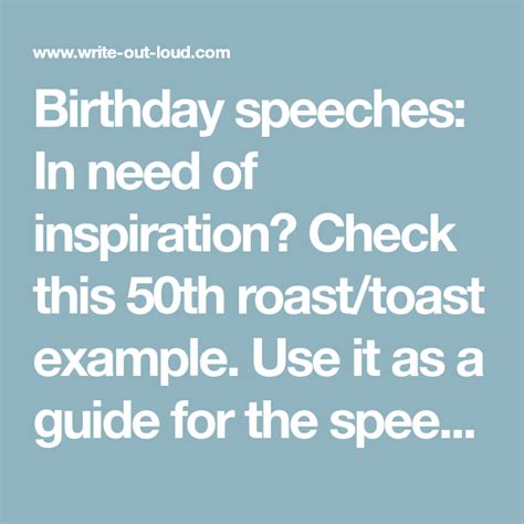 50th Birthday Speech Ideas