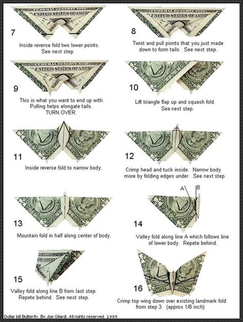 Butterfly Dollar Bill Origami Butterfly Step By Step