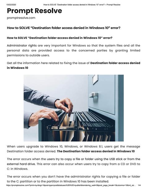 How To SOLVE Destination Folder Access Denied In Windows 10 Error By