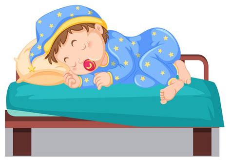 Young Child Sleeping On Bed 300957 Vector Art At Vecteezy