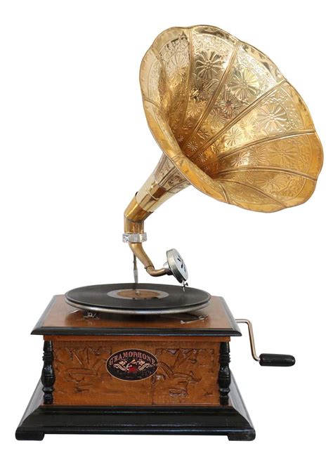 Antique style gramophone with a horn decorative wooden base (c) | eBay