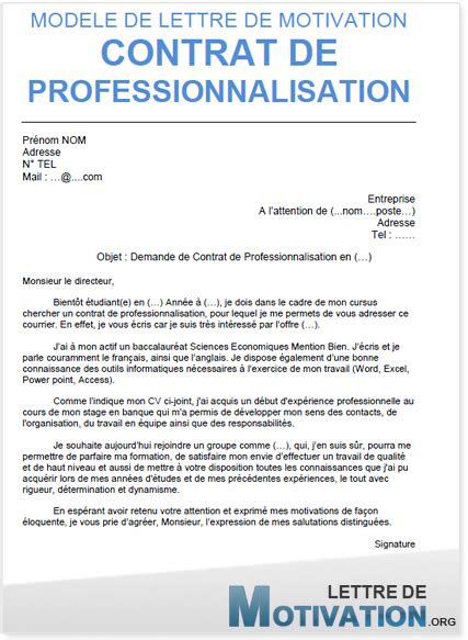 Pour un emploi, stage, master, université. Lettre de motivation BTS MUC Alternance