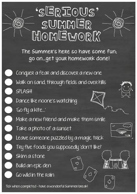 Pin By Olivia Arnold On Ks2 Summer Homework Holiday Homework Summer