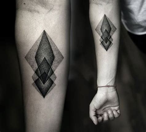 Black Geometric Tattoo On Forearm For Girls