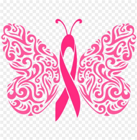 Free Download Hd Png Filigree Awareness Butterfly Cancer Ribbon Svg
