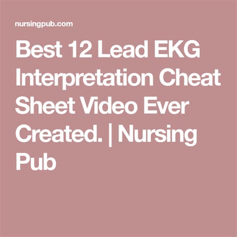 Best Lead Ekg Interpretation Cheat Sheet Video Ever Created Hot Sex Picture