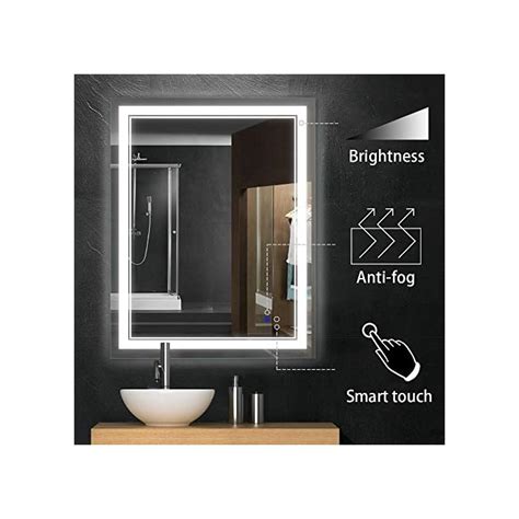 Keonjinn 36 X 28 Inch Bathroom Led Vanity Mirror Anti Fog Wall Mounted
