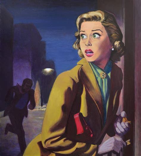 Night Prowler Original Pulp Painting On Canvas Detective Noir