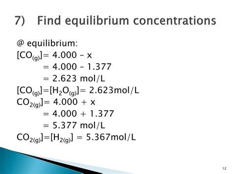PPT Calculating Equilibrium Concentrations From Initial