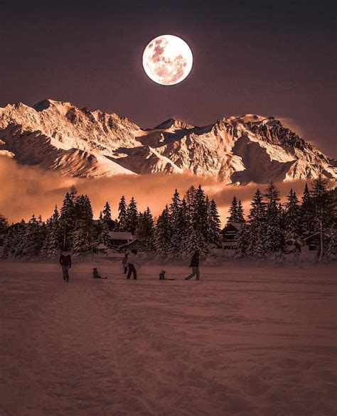 Full Moon In Swiss Alps Switzerland 😍😍😍 Picture By Sennarelax Moon