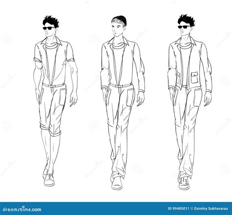 Hombres De La Moda Ilustración Del Vector Ilustración De Adulto 99485011