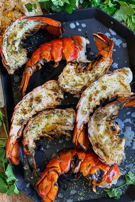 Grilled Lobster Tail Halves With Chipotle Butter Grill Outdoor