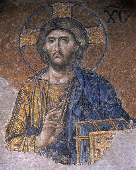 Deesis Christ In Hagia Sophia Mosaic By Byzantine