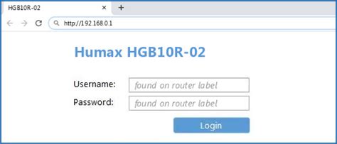 Humax HGB10R-02 - Default login IP, default username & password