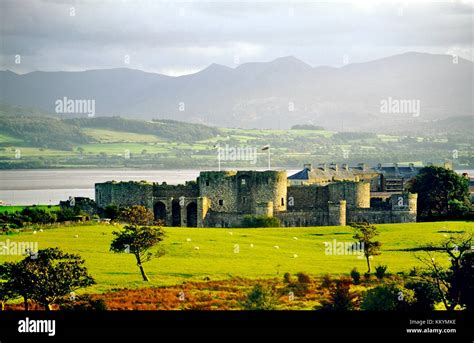 Beaumaris Castle Anglesey North Wales Uk With Menai Strait And