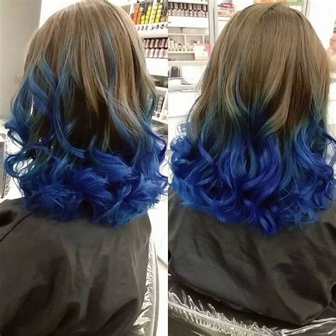 Dark Brown Hair With Light Blue Tips