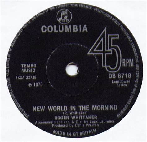 Roger Whittaker New World In The Morning 1970 Vinyl