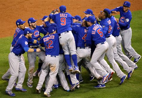 File The Cubs Celebrate After Winning The World Series