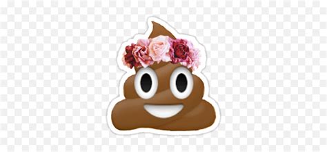 Emoticons Poop Emoji With Flowersemoji With Flower Crown Free
