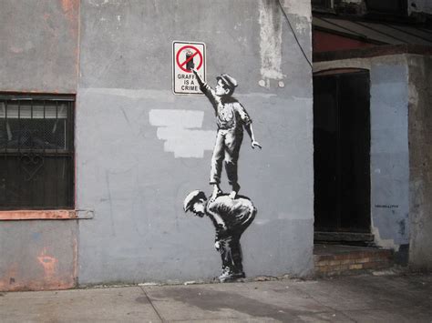 Graffiti Is A Crime By Banksy Nyc 2013 Banksy Graffiti Street Art