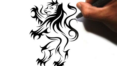 Maybe you would like to learn more about one of these? How to Draw a Rampant Lion - Tribal Tattoo Design Style ...