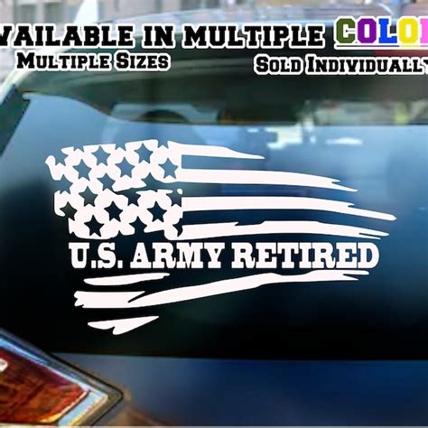 Army Retired Decal Etsy