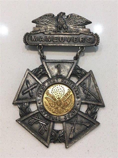 Original Wwi Wwii Era First Army And National Guard Maneuvers Medal