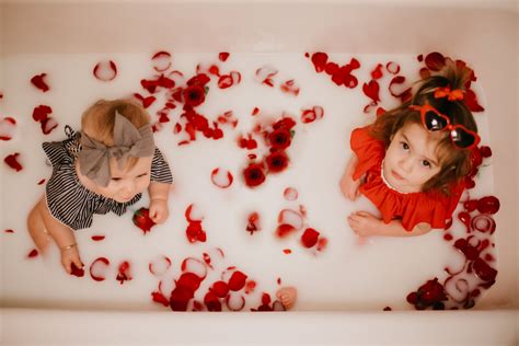 Babies Milk Bath Rose Petal Photoshoot Athena Galgiani Photography
