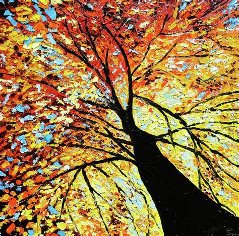 Fall Tree Oil Painting By Beata Sasik Arte De árboles Arte En Lienzo