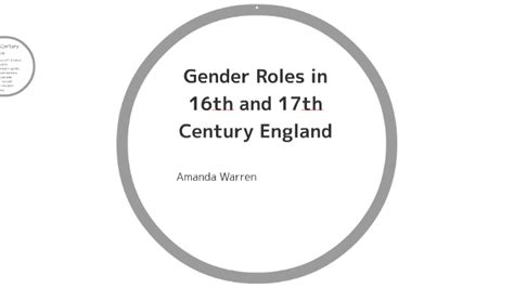 Gender Roles In 16th And 17th Century England By Amanda Warren On Prezi