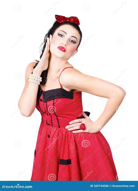 Beautiful Young Pin Up Woman In Retro Fashion Stock Photo Image Of